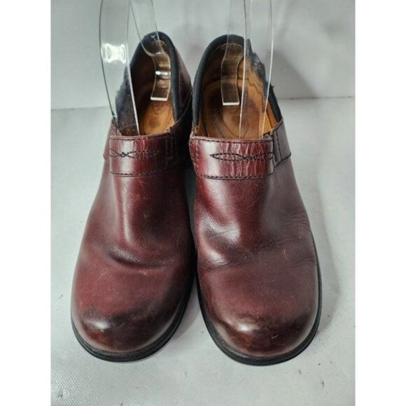 Ariat Santa Cruz Burgundy Leather Slip On Comfort Work Shoes Clog Size 9B - Picture 5 of 10